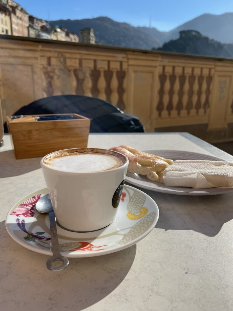 My breakfast be the sea in Camogli